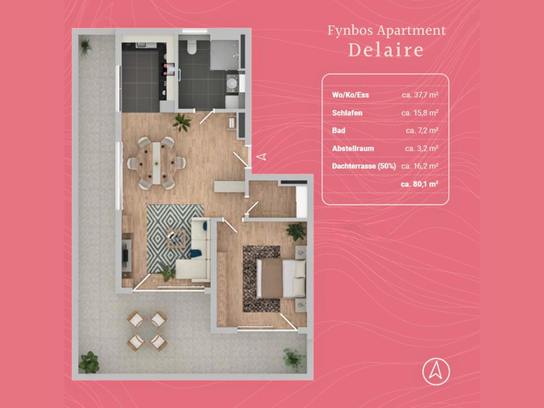 Fynbos Penthouse Deluxe, Balkon, Parkplatz Apartment *